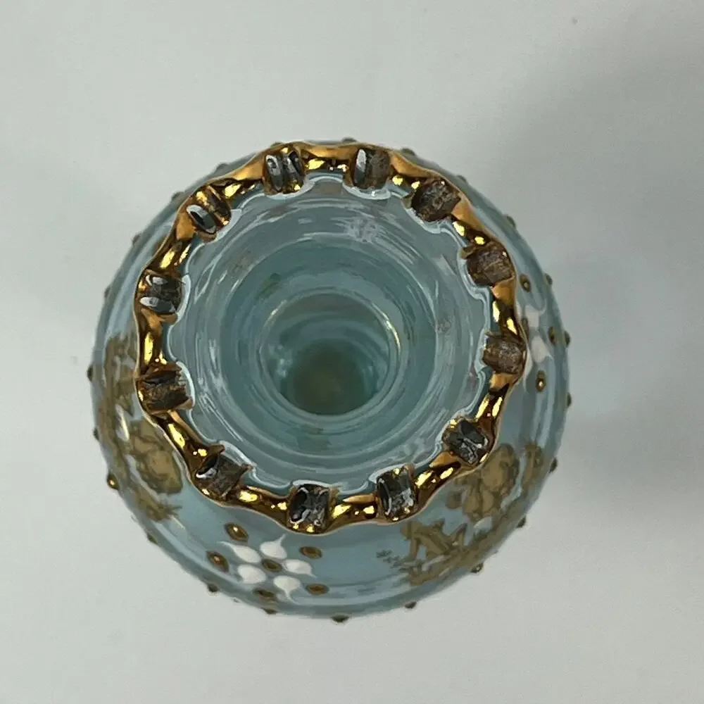 Venetian Murano Signed Bud Vase 24kt Gold 7